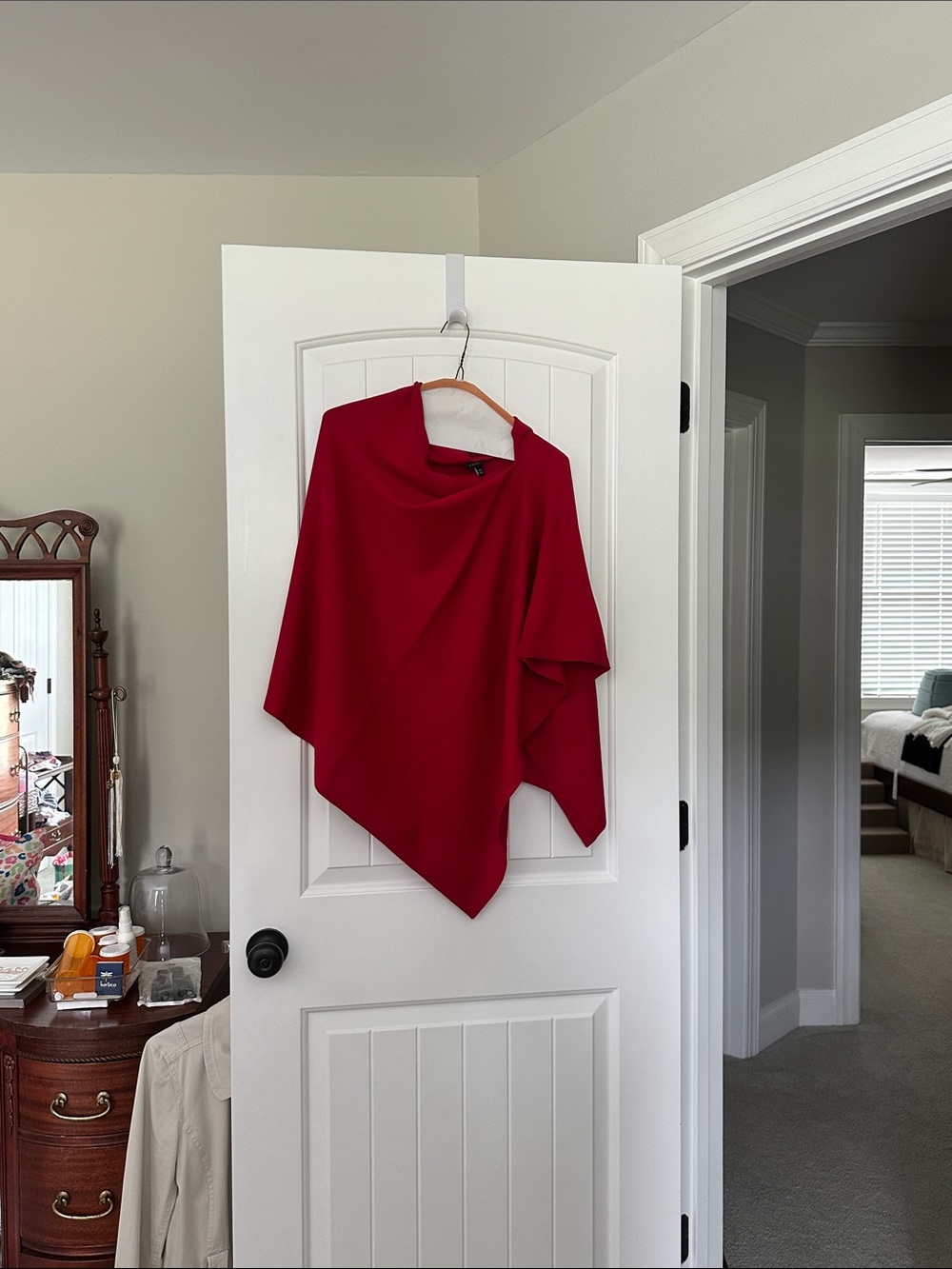 Talbots Red Draped Poncho